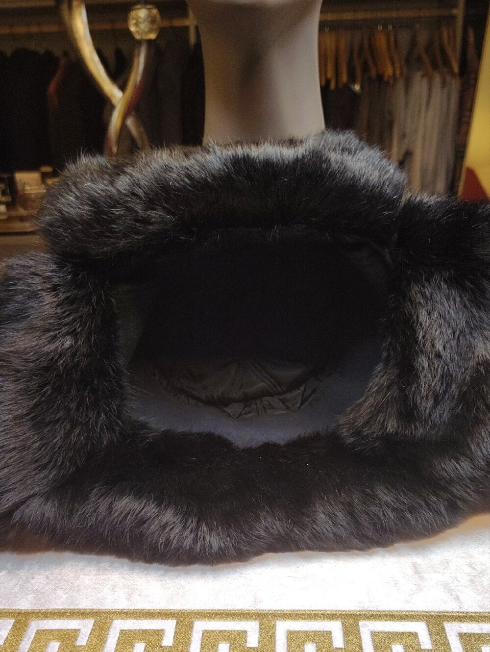 Black Rabbit Fur Trapper Hat - Picture 4 of 6